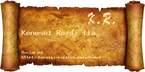 Kenesei Rozália névjegykártya
